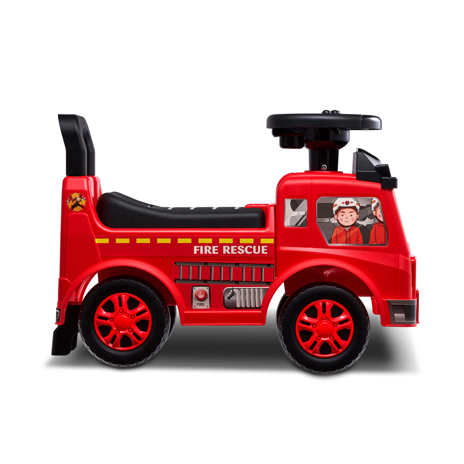 HONGGE Toddler Sit-to-Stand Ride On Push Car with Music Steering Wheel & Under-Seat Storage for Ages 1-3, Red