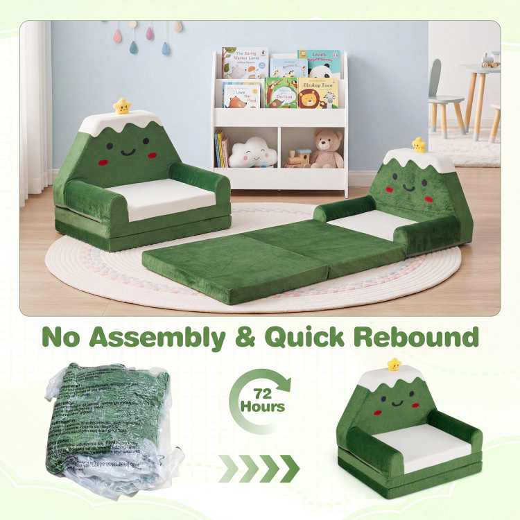 Hivvago 2-In-1 Convertible Kids Sofa To Lounger With Christmas Patterns