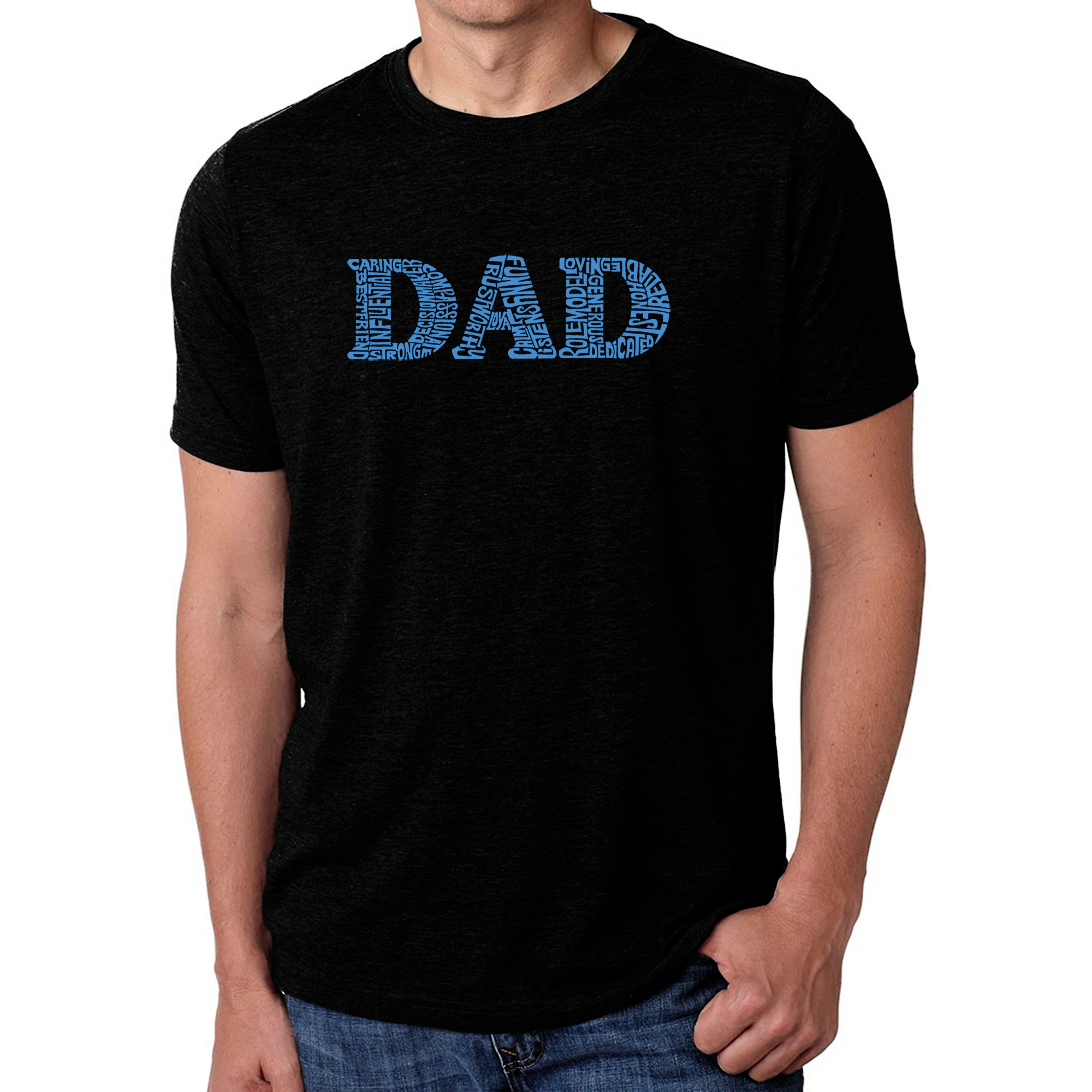 LA Pop Art Men's Cotton-Poly Word T-Shirt - Dad