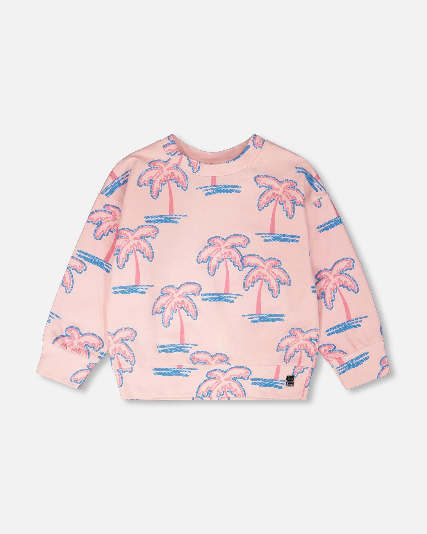 Deux par Girls French Terry Sweatshirt Palm Print