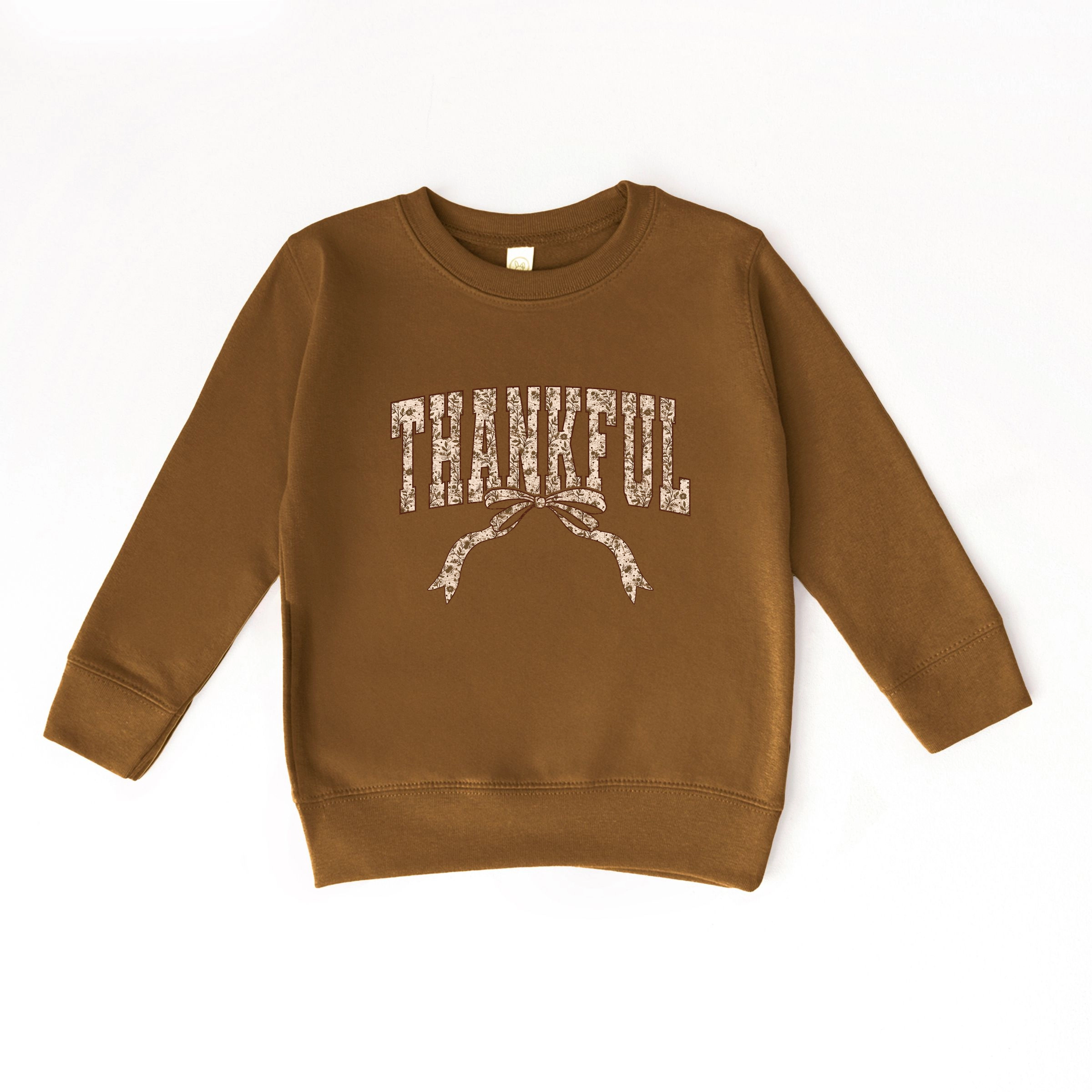 The Juniper Shop - Toddler Graphic Sweatshirt Thankful Floral Coquette