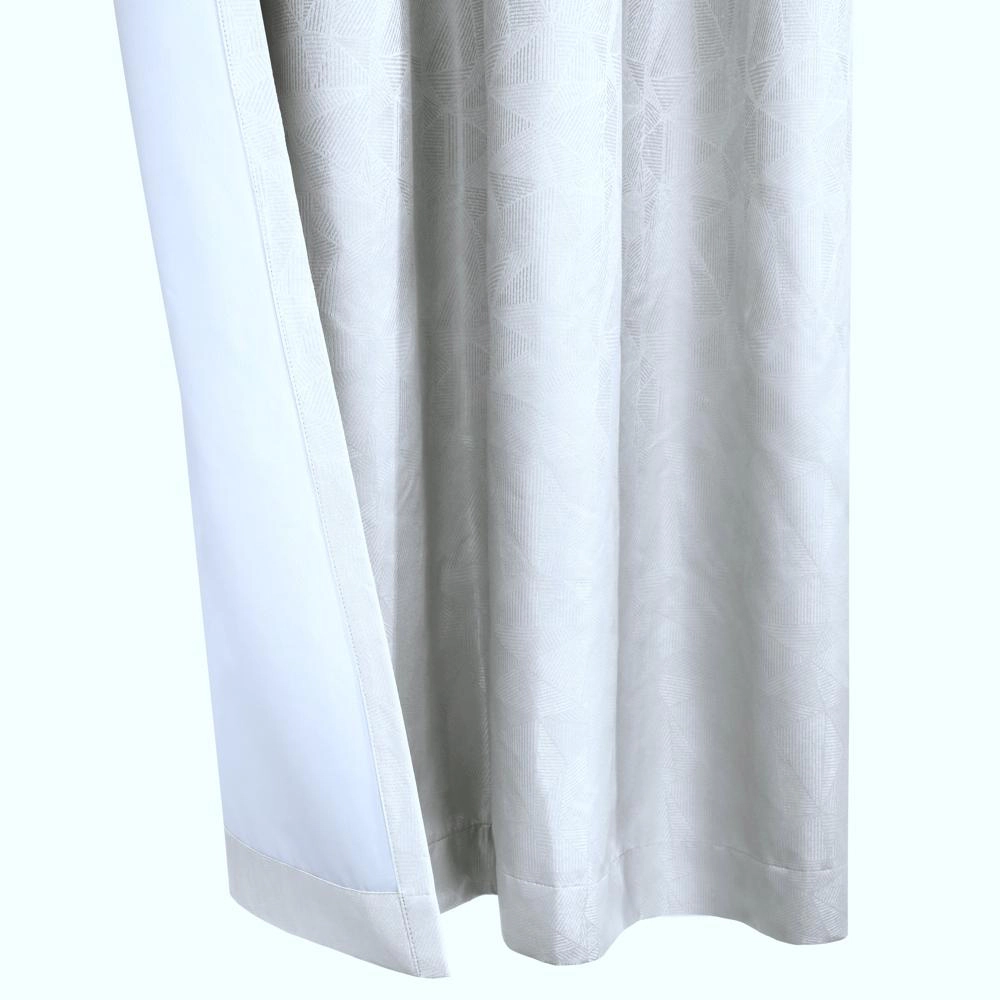 Thermaplus Margot 100% Blackout Subtle Textured Geometric Pattern Grommet Curtain Panel 52" x 95" White