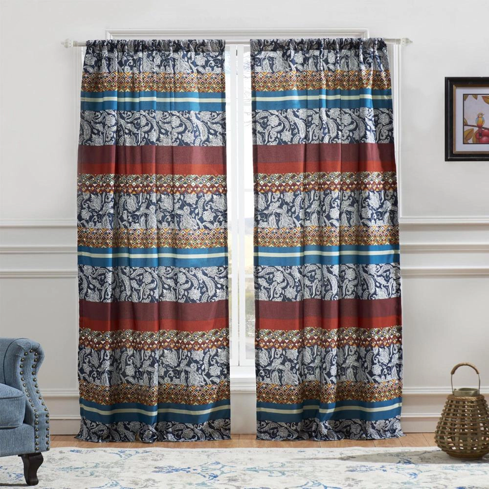 Barefoot Bungalow Vista Quirky Window Panel With Tie Back - 42X84", Multicolor