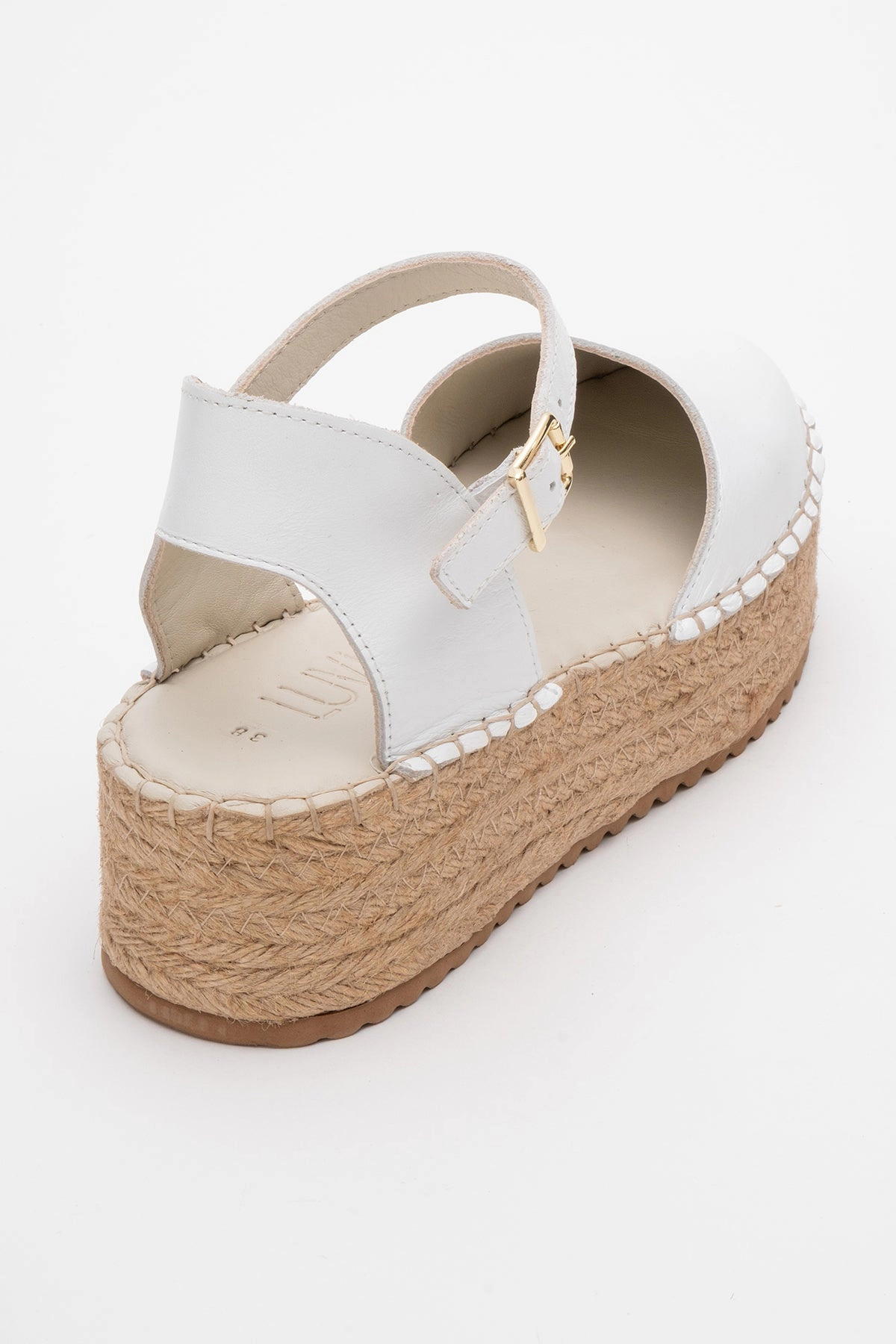 Forever & Always Womens Viba Leather Esprarille Platform Wedge Sandalss