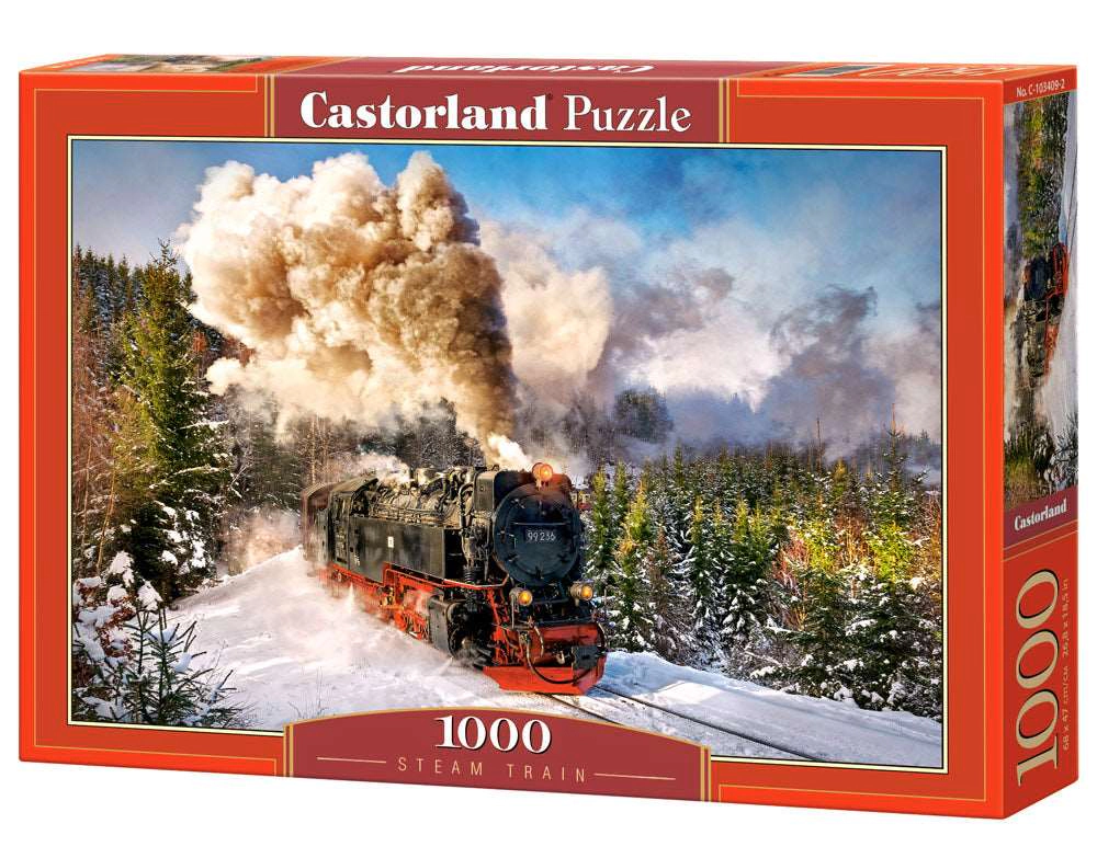 CASTORLAND 1000 Piece Jigsaw Puzzle, Steam Train, Mountain Train, Locomotive Puzzle, Adult Puzzle, Castorland C-103409-2