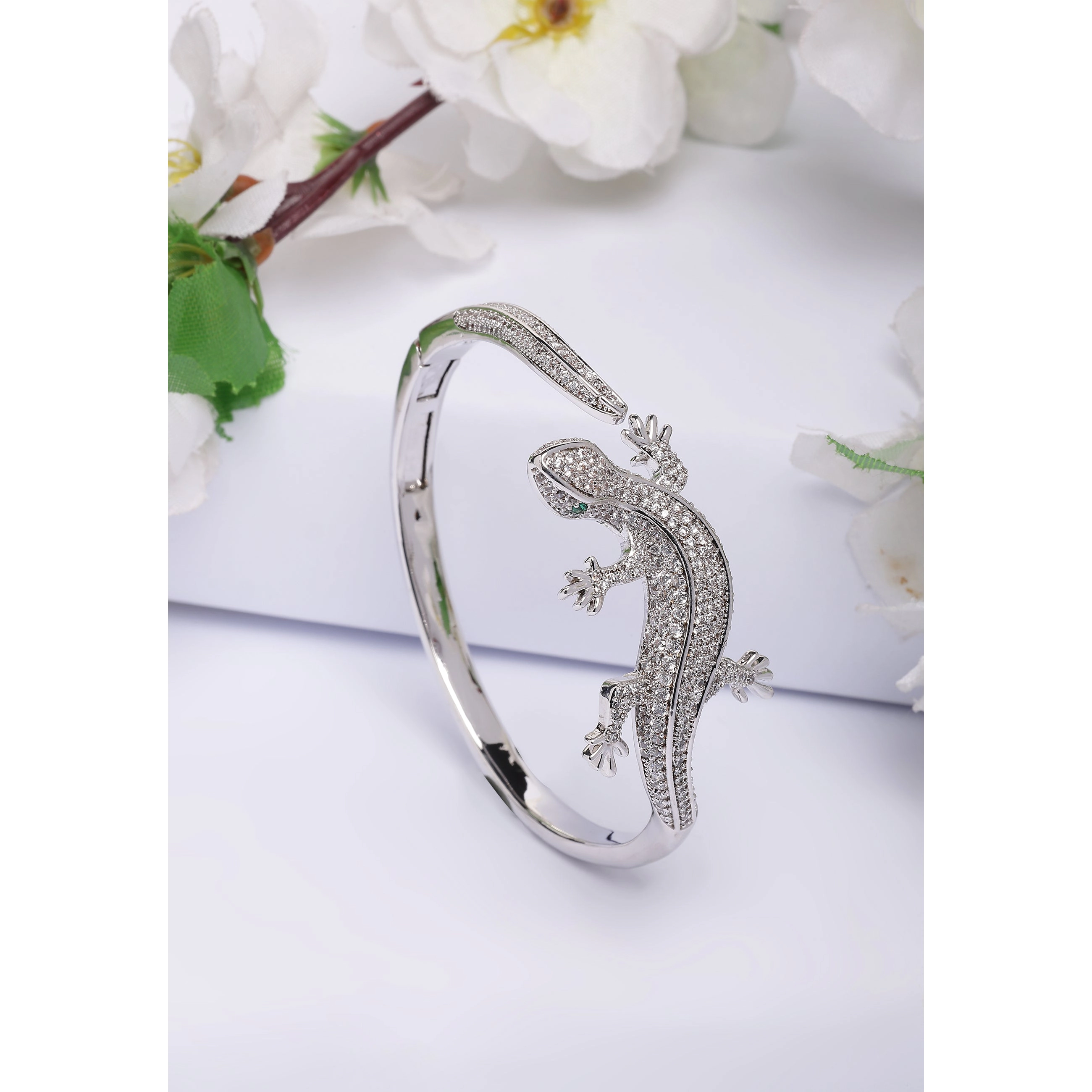 AGP PARIS Womens Diva Lizard Cuff Bracelet