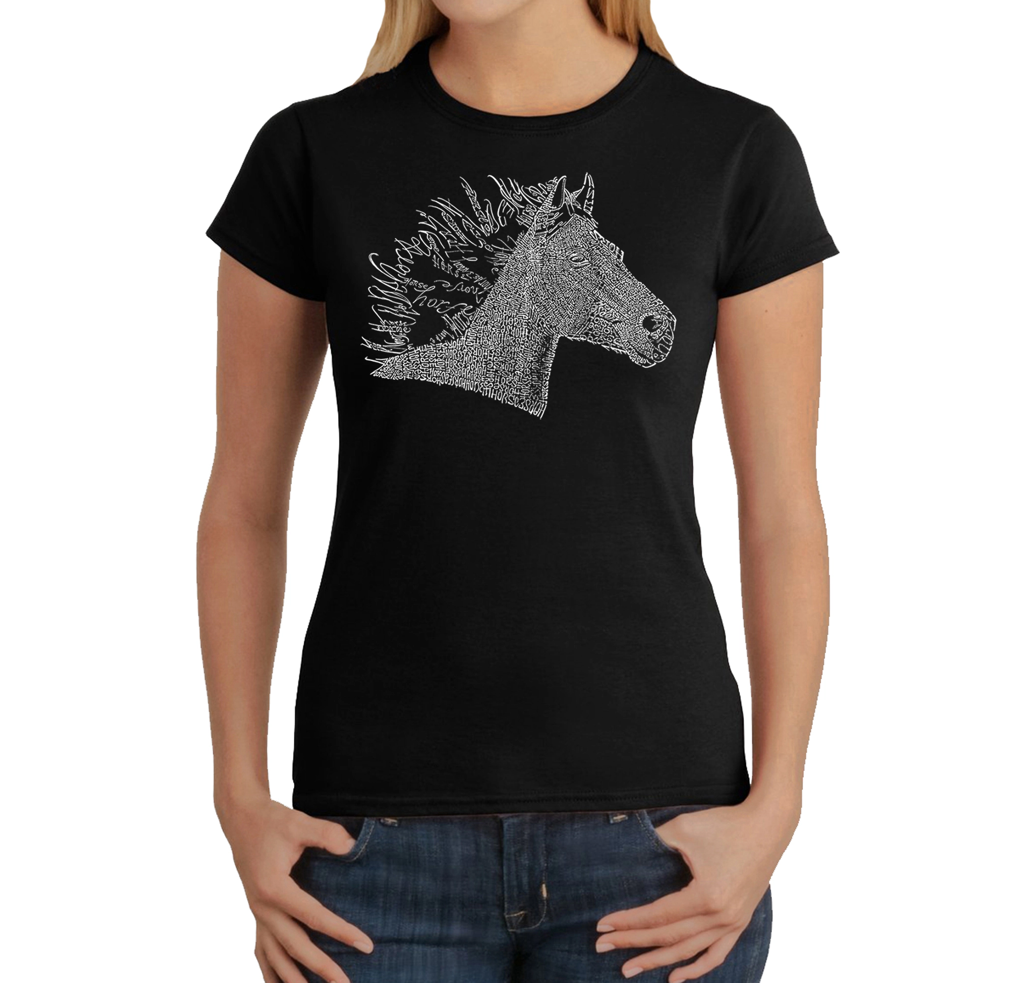LA Pop Art Women's Word T-Shirt - Horse Mane