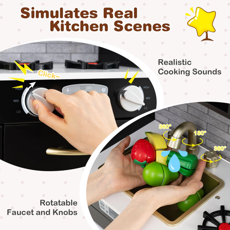 Hivvago Toddler Pretend Play Kitchen for Boys and Girls