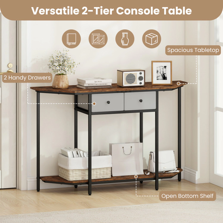 Hivvago Functional Living Room Table Featuring Two Drawers and Open Shelf