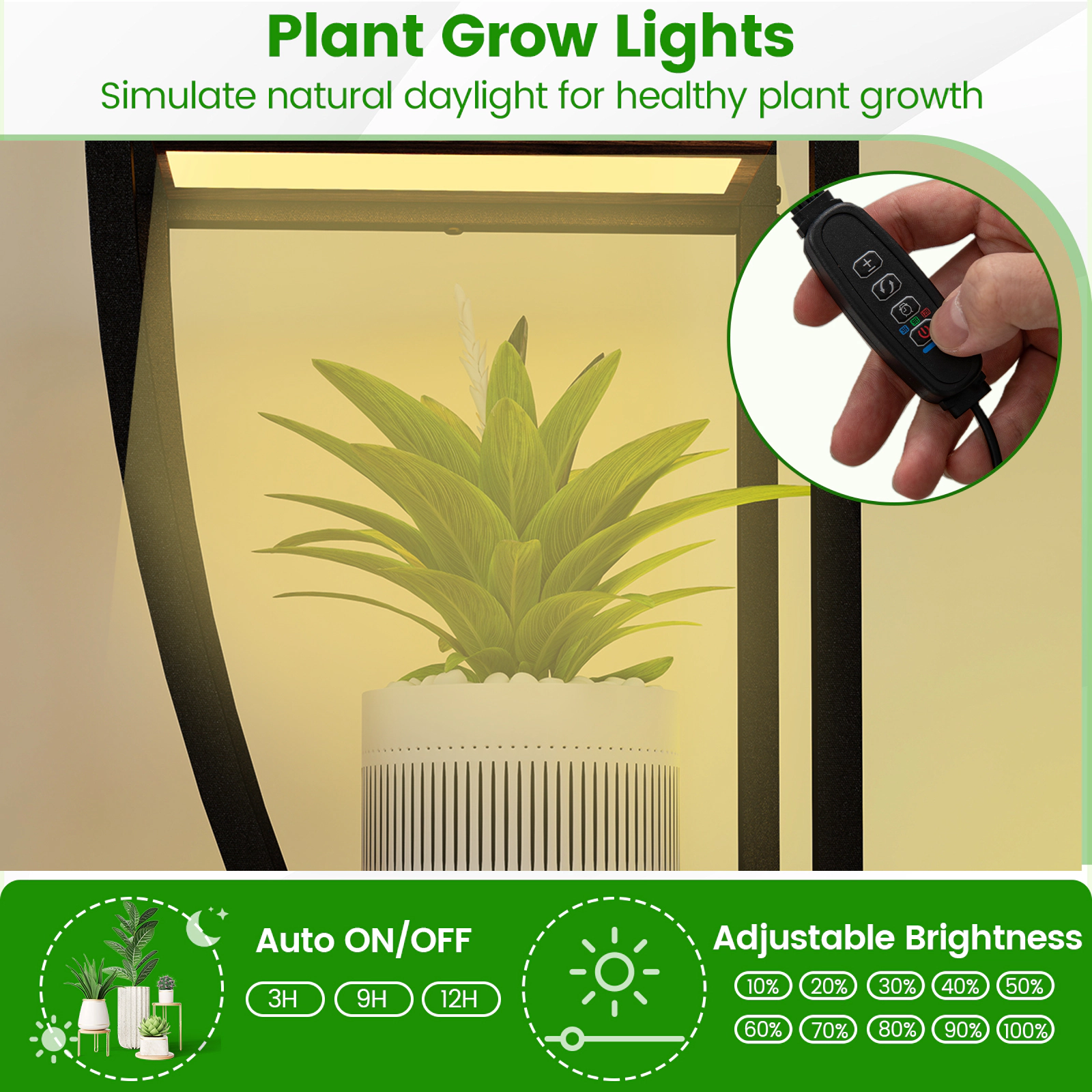 SlickBlue Multi Functional Plant Shelf with 4 Head Lighting System, 10 Tier Vertical Plant Rack Stable Metal Structure