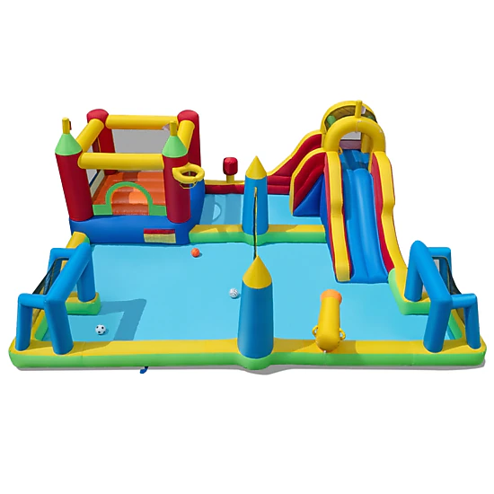 Hivvago Inflatable Water Slide Bounce House 9-in-1 Jumping Castle with Climbing Wall