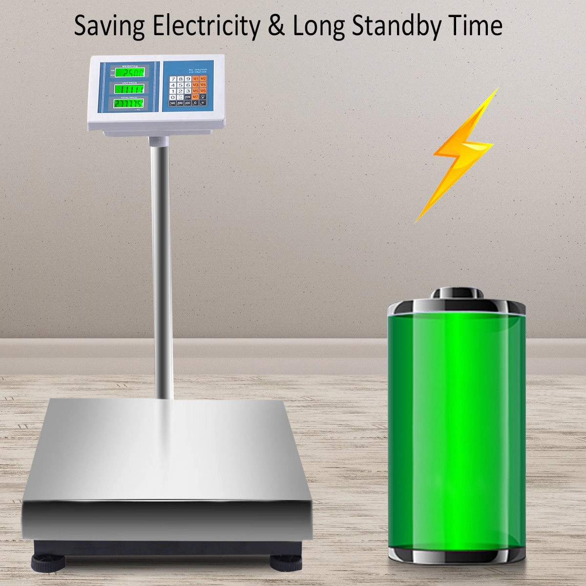 SUGIFT 660 lbs Digital Floor Platform Scale Silver with Stainless Steel Plate