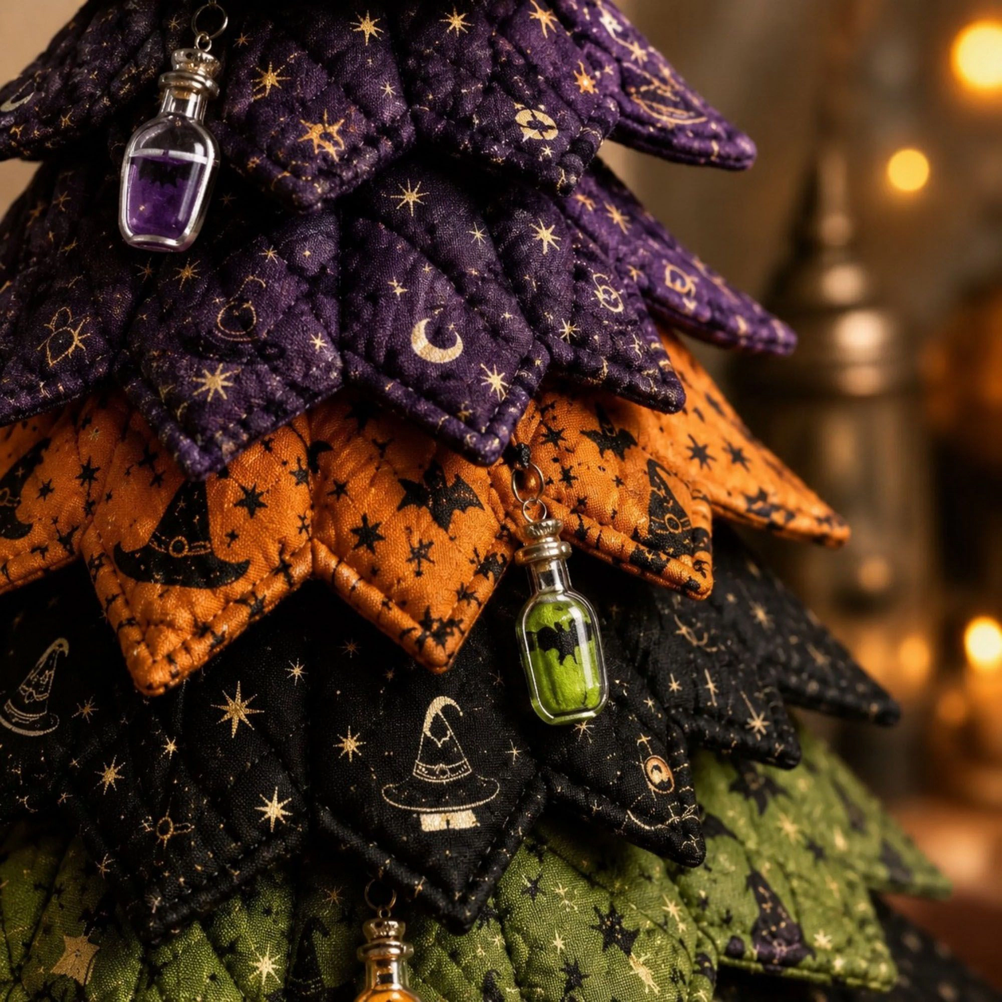 Alilang Halloween Witch Tree Handmade Fabric DIY Sewing Craft Kit