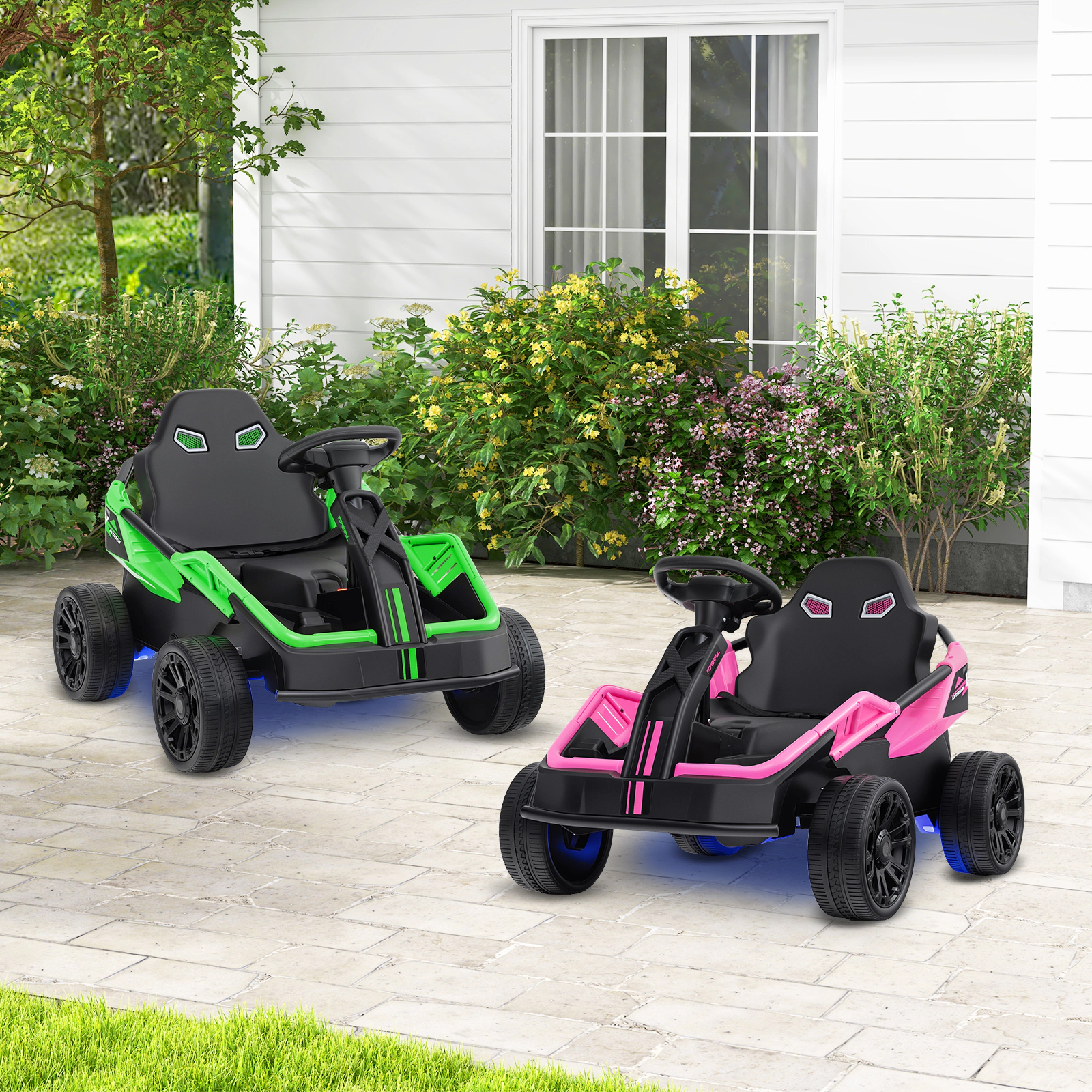 12V Kids Ride On UTV Parent Remote 3 Speeds Rear Shock Absorbers Underbody LED Lights Overload Protection Ages 3-8 Green