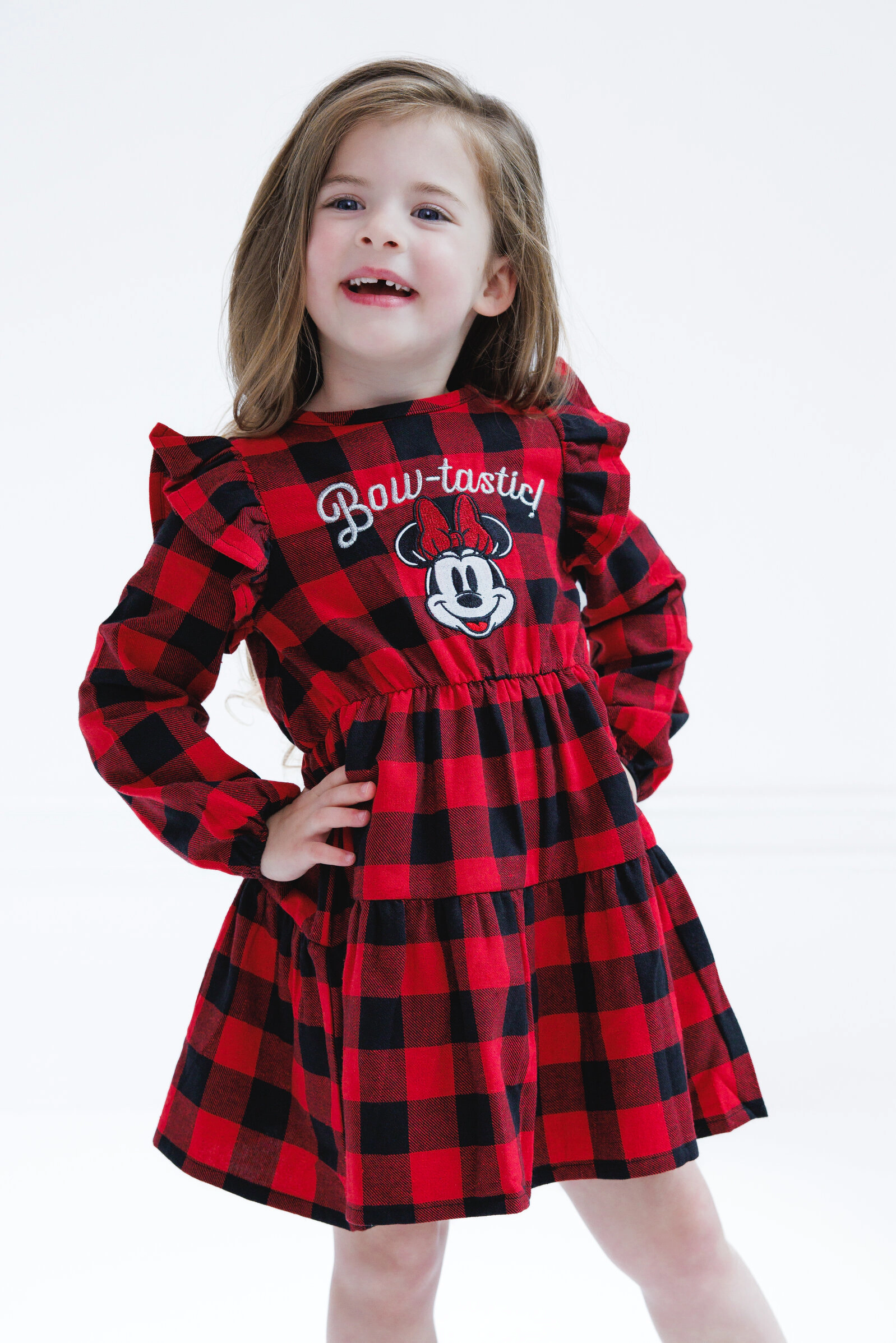 Disney Minnie Mouse Girls' Holiday Long Sleeve Dress