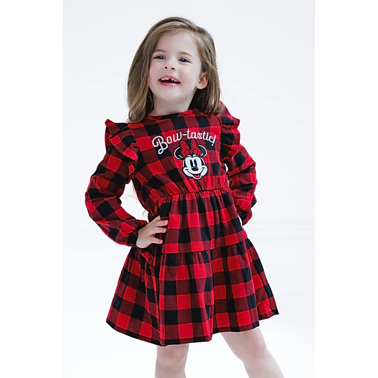 Disney Minnie Mouse Girls' Holiday Long Sleeve Dress