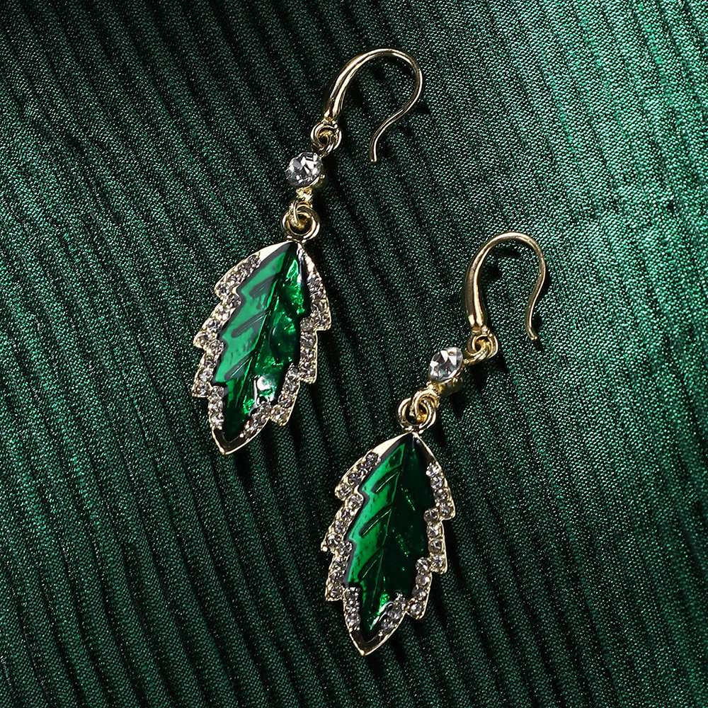 SOHI Women's Blue Leaflet Drop Earrings