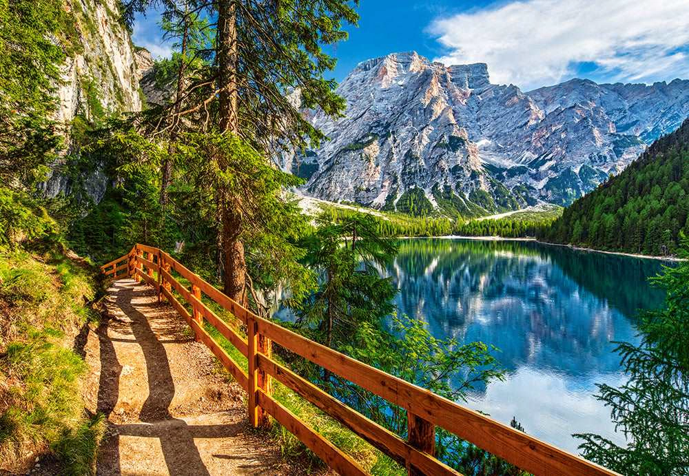 CASTORLAND 1000 Piece Jigsaw Puzzle, Braies Lake, Italy, Mountain Landscape, Dolomites, South Tyrol, C-104109-2