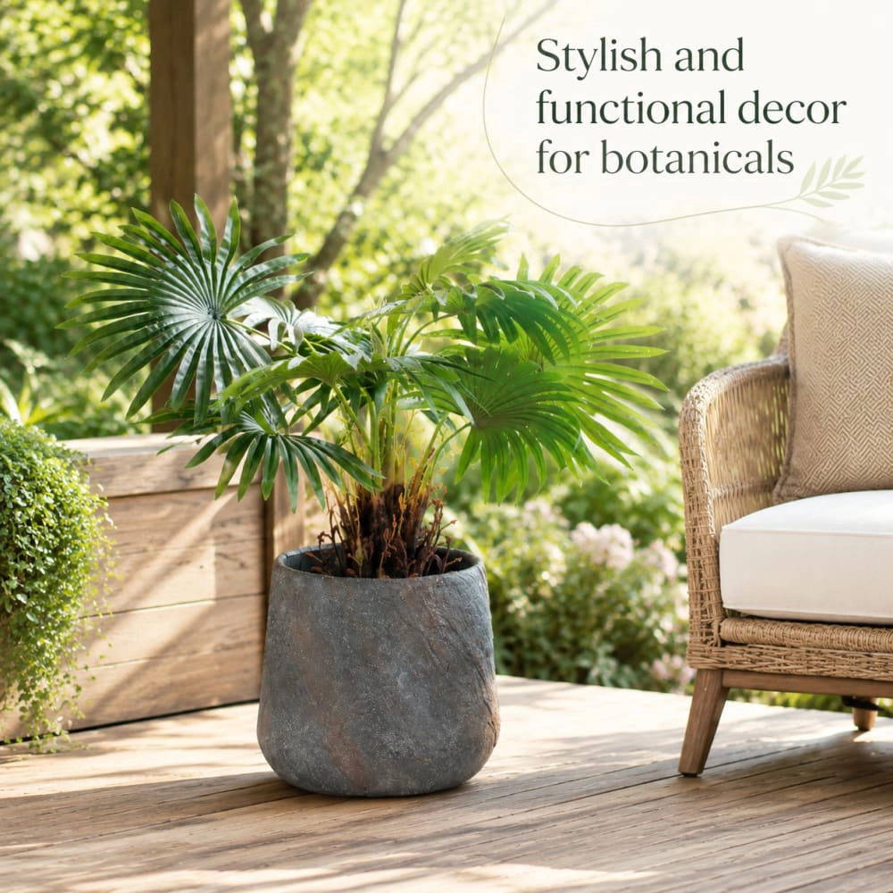 WOW PIONEER Solid Cement Round Garden Planter