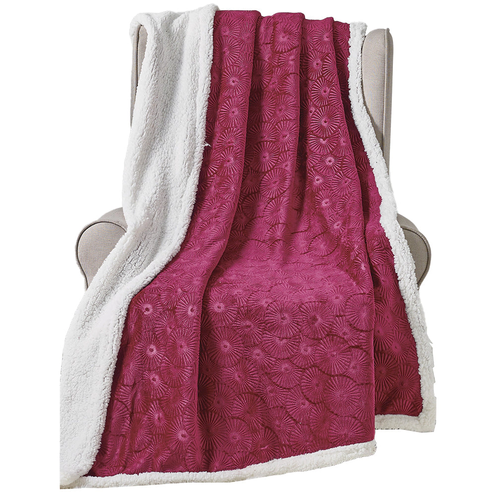 Plazatex Louvre Sherpa Decorative Super Soft Throw Blanket for Sleep/Decor 50" x 60