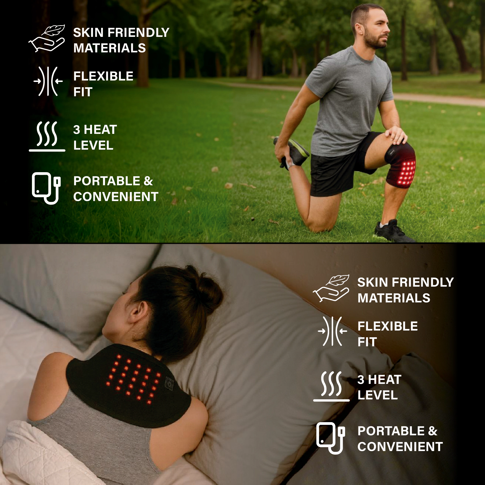 Pursonic Unisex Red Light Therapy Joint & Muscle Relief Wrap Bundle