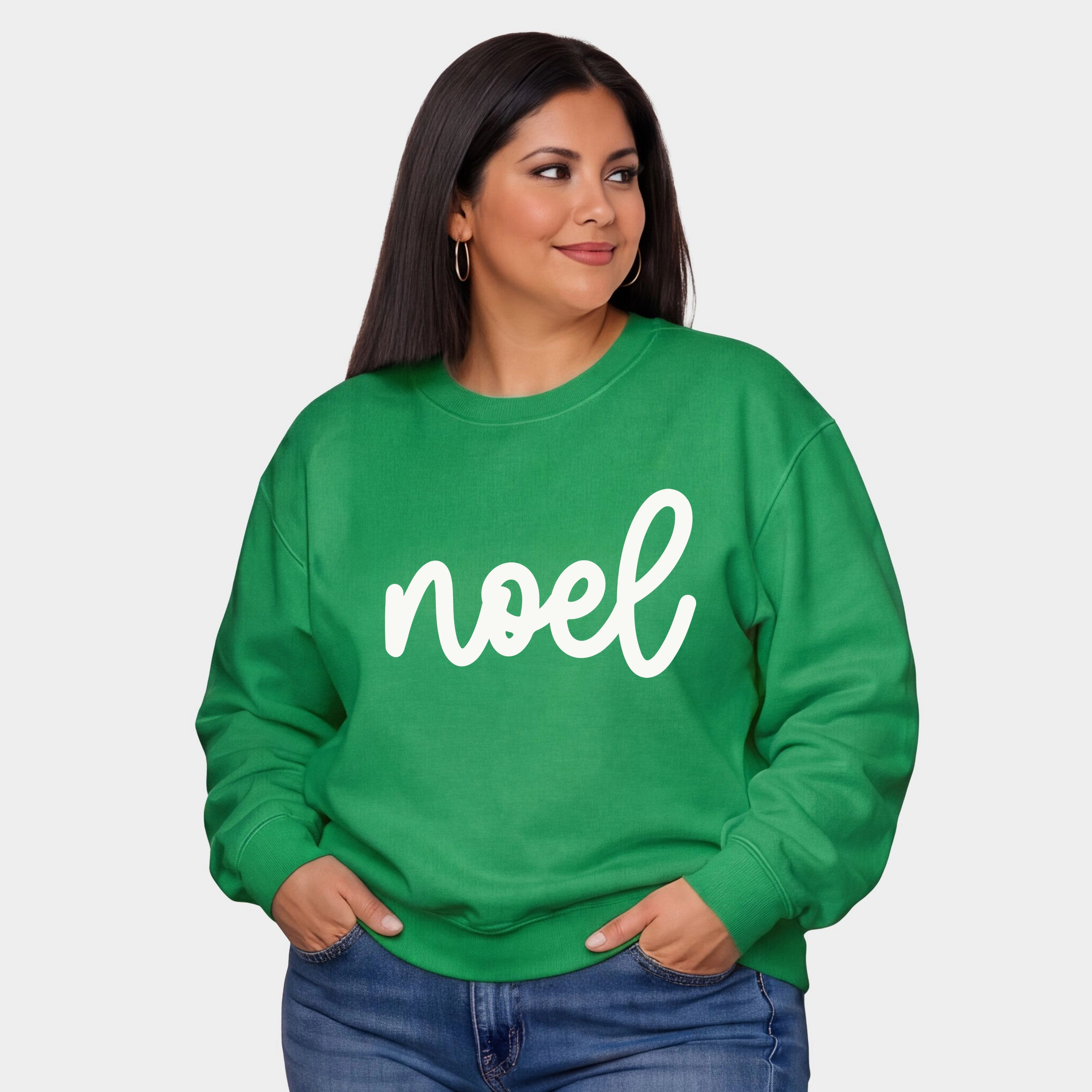 Simply Sage Market - Women's Plus Sweatshirt Noel Bold Cursive Puff Print