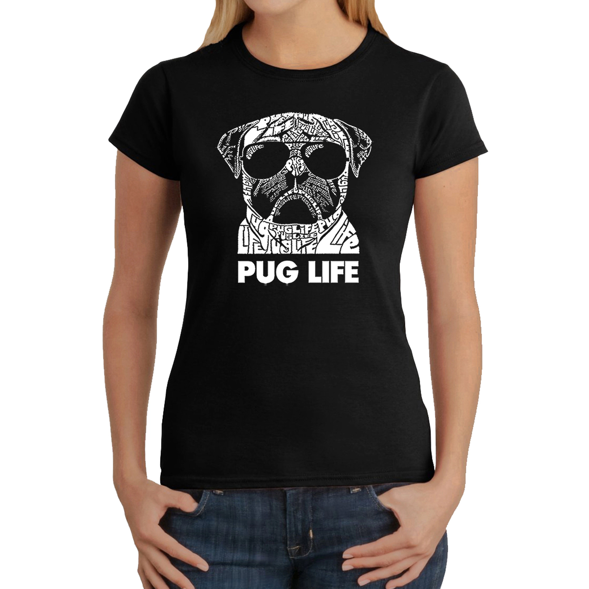 LA Pop Art Women's Word T-Shirt - Pug Life
