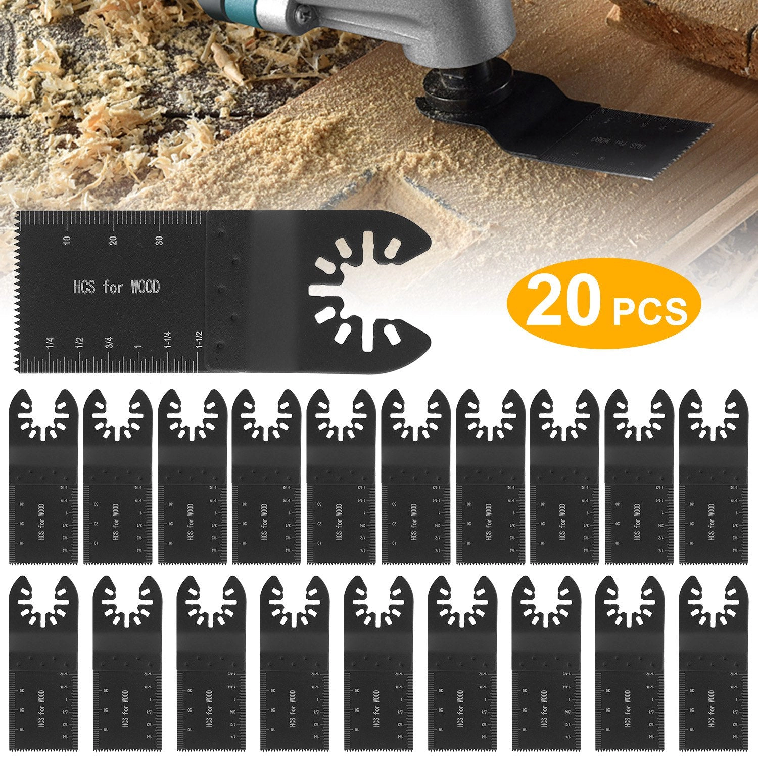 GBruno 20-Piece High-Carbon Steel Oscillating Saw Blades