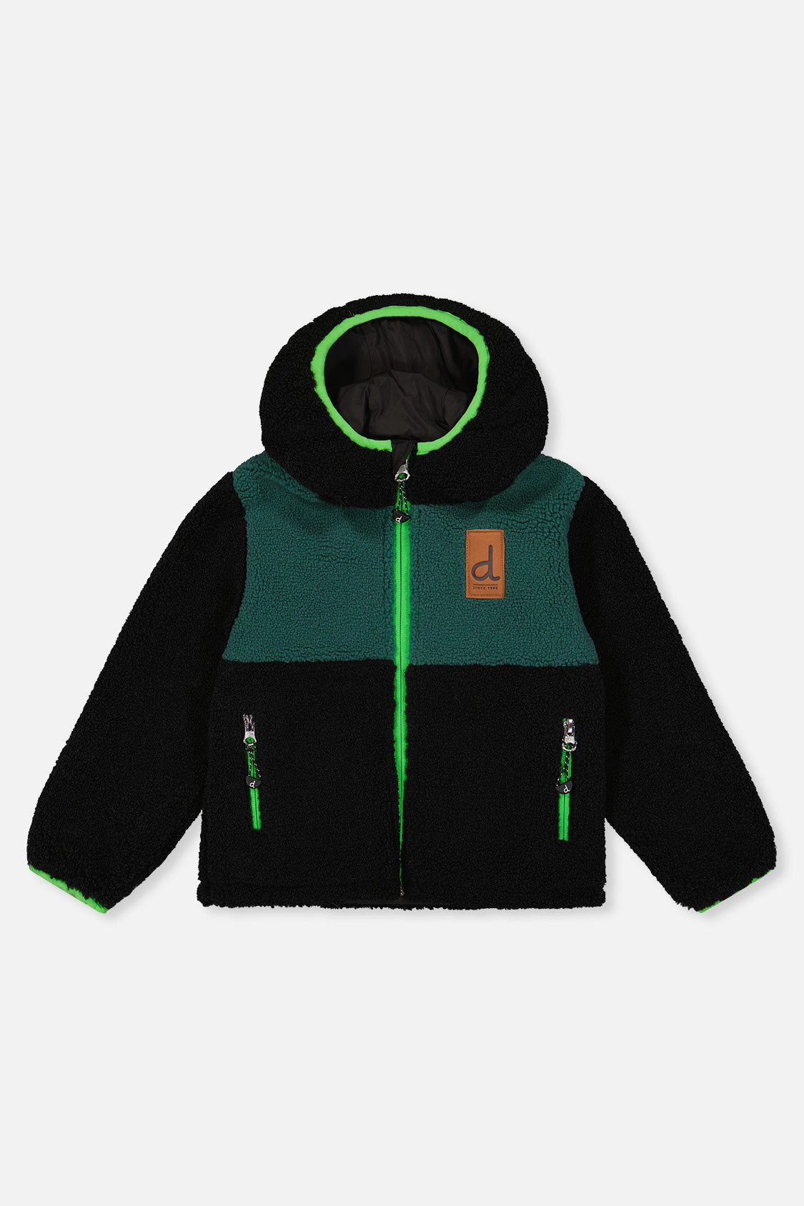 Deux par Boys Colorblock Sherpa and Water-Resistant Reversible Mid-Season Jacket