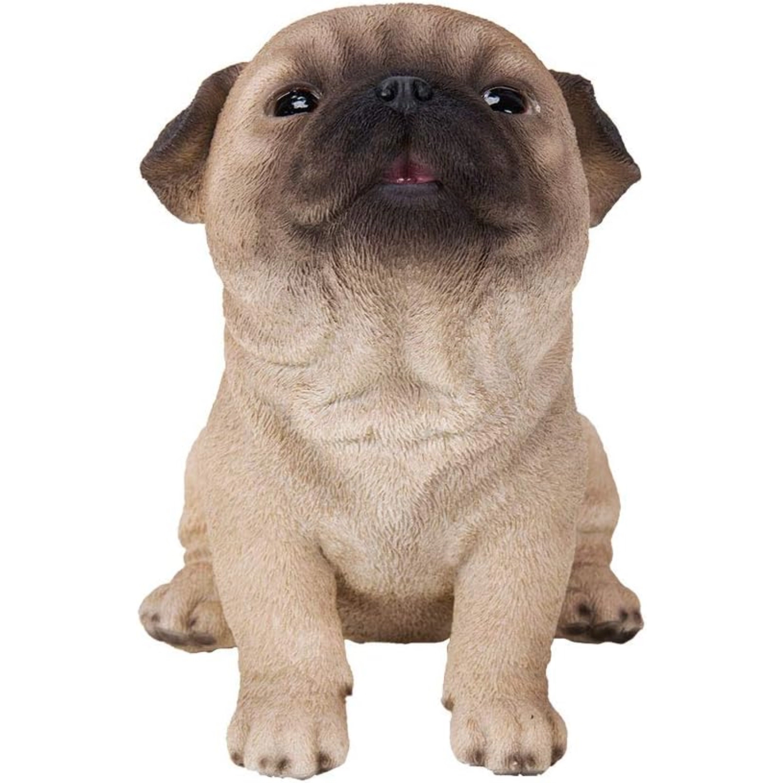 Pacific Giftware Realistic Animal Sitting Pug Puppy Collectible Home Decor Figurine 5.7 Inch Brown