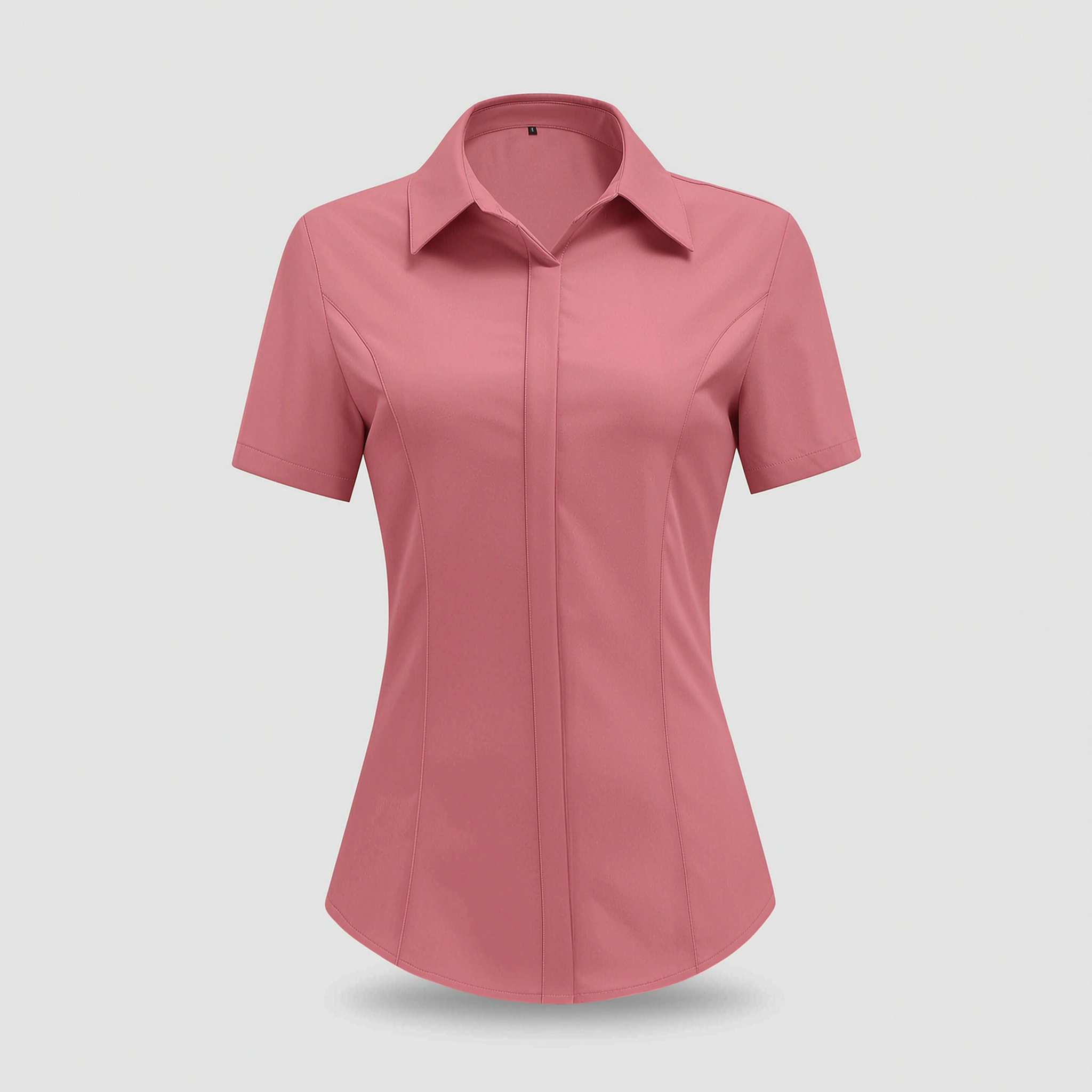 Zeagoo Women's Button Down Short Sleeve V Neck Blouses Business Slim Fitted Classic Work Tops