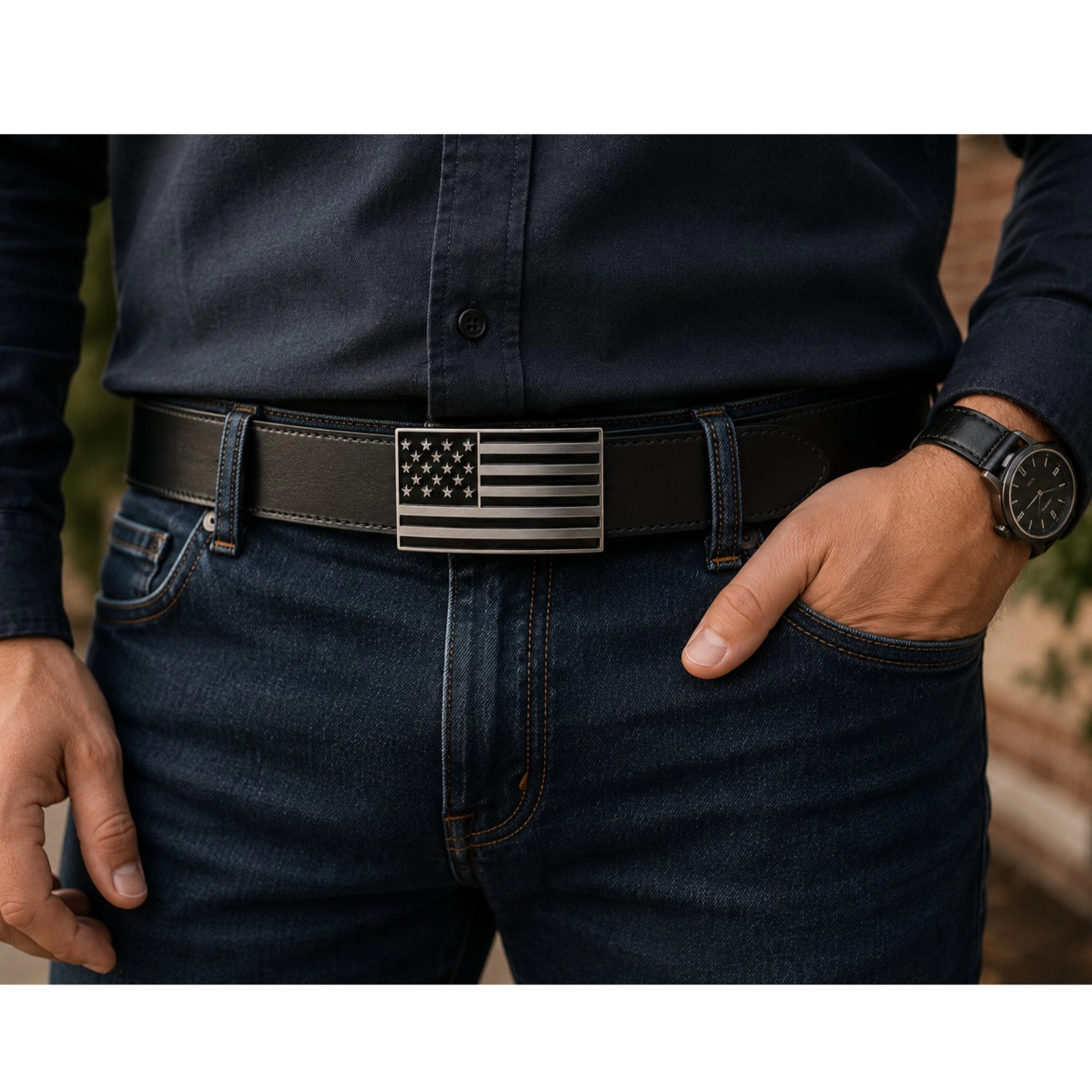 CTM American Flag Belt Buckle