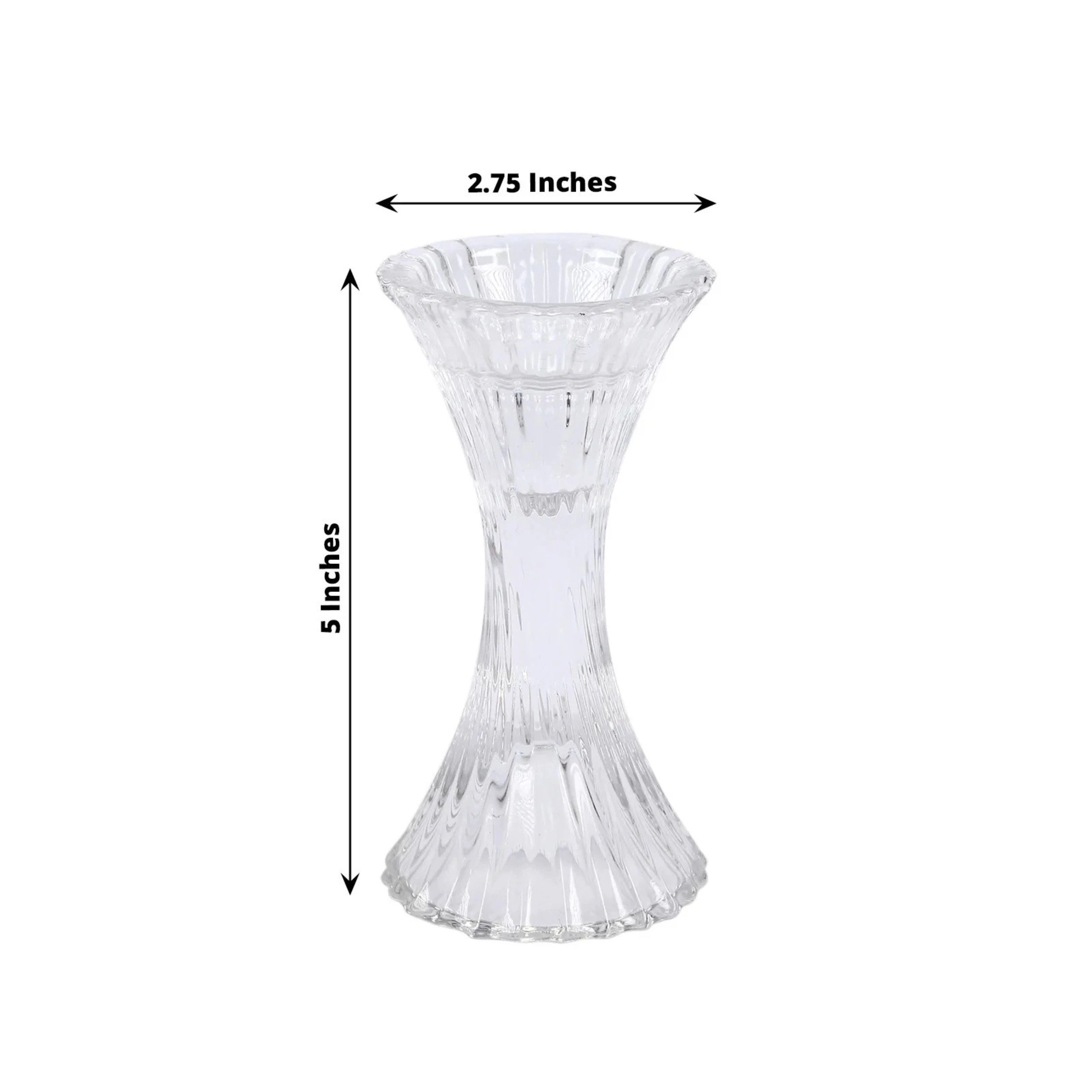 Home Collection Set of 2 5-Inch Reversible Glass Candle Holders