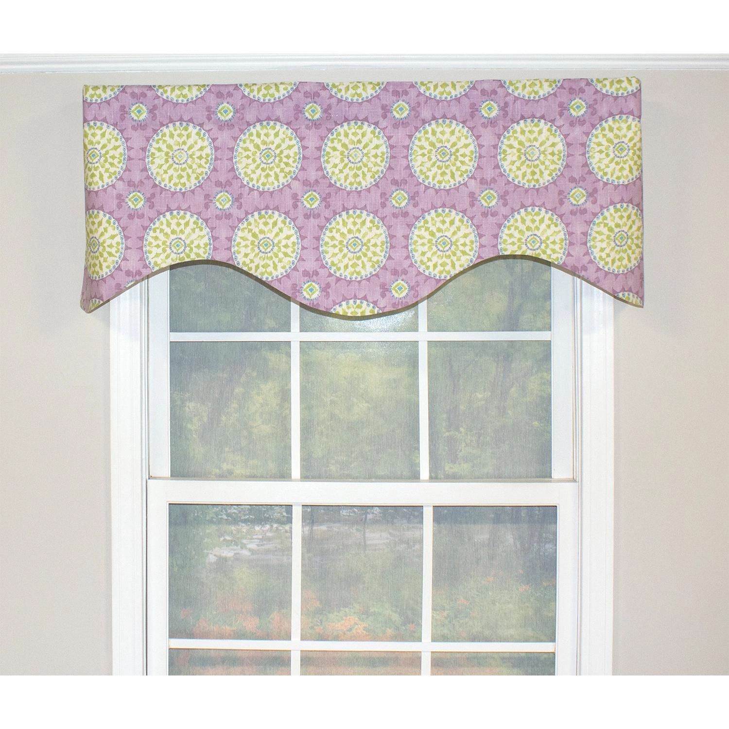 RLF Home Canne Cornice 100% Cotton with Fully Lined 3" Rod Pocket Valnance for Windows 50" x 17" Heather