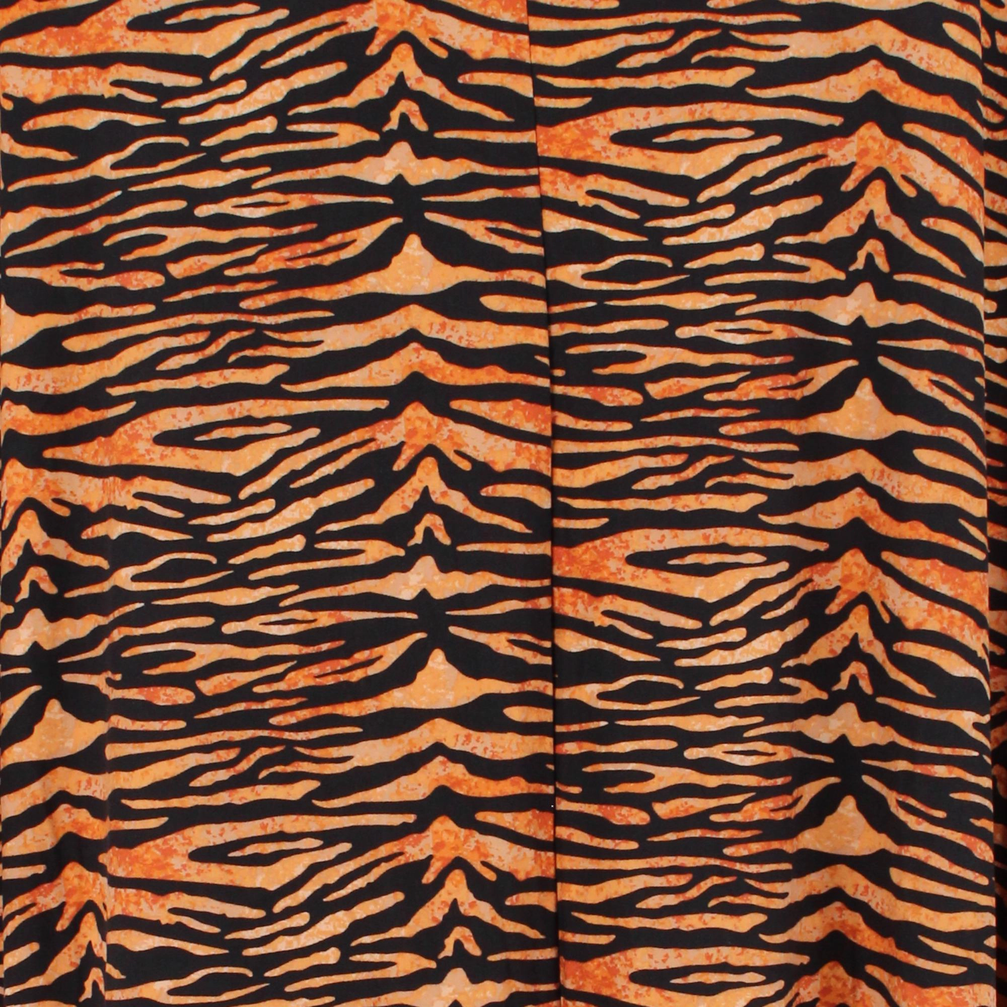 CTM Women's Tiger Print Caftan One Size Nightdress by Gabriella