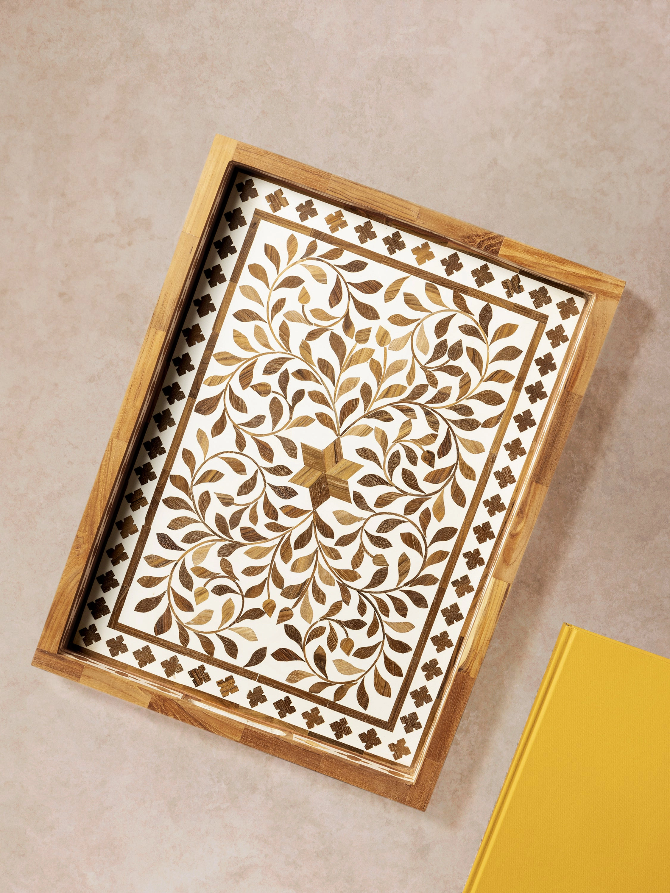GAURI KOHLI Jodhpur Wood Inlay Decorative Tray
