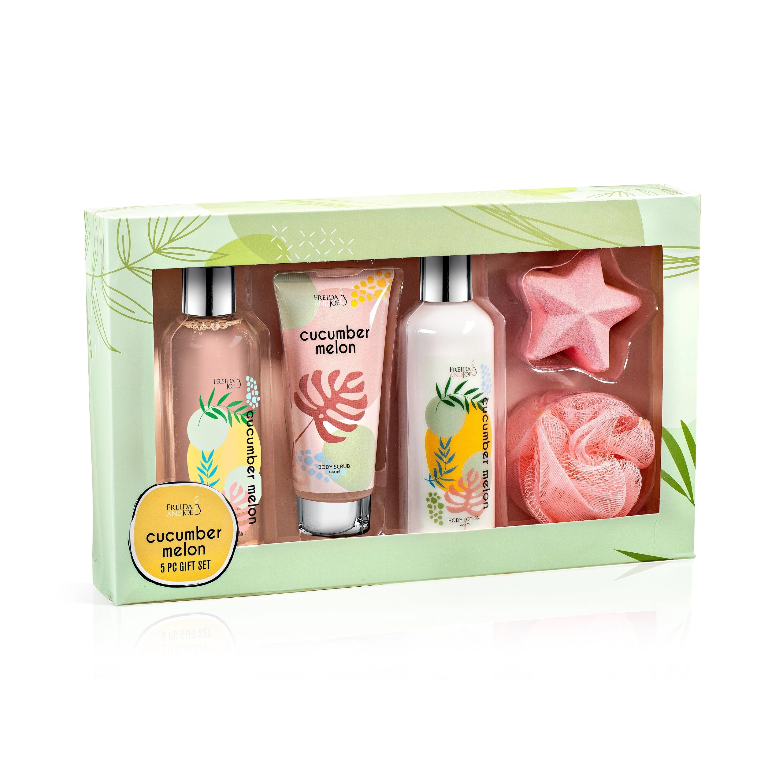 Freida and Joe  Women Cucumber Melon Spa Gift Box For Her – Relaxing Bath & Body Self-care Set