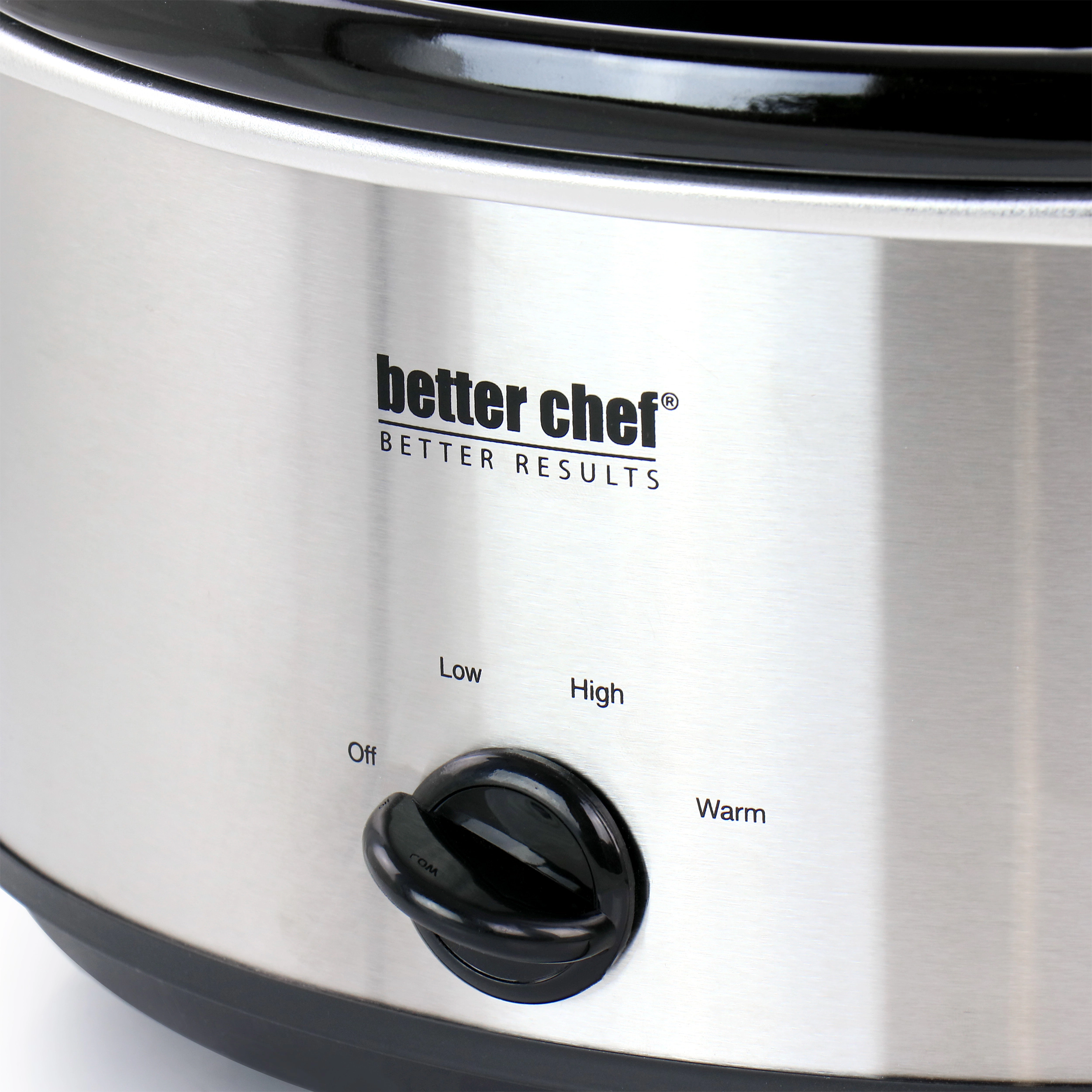 Better Chef Quart Oval Slow Cooker with Removable Stoneware Crock in Stainless Steel