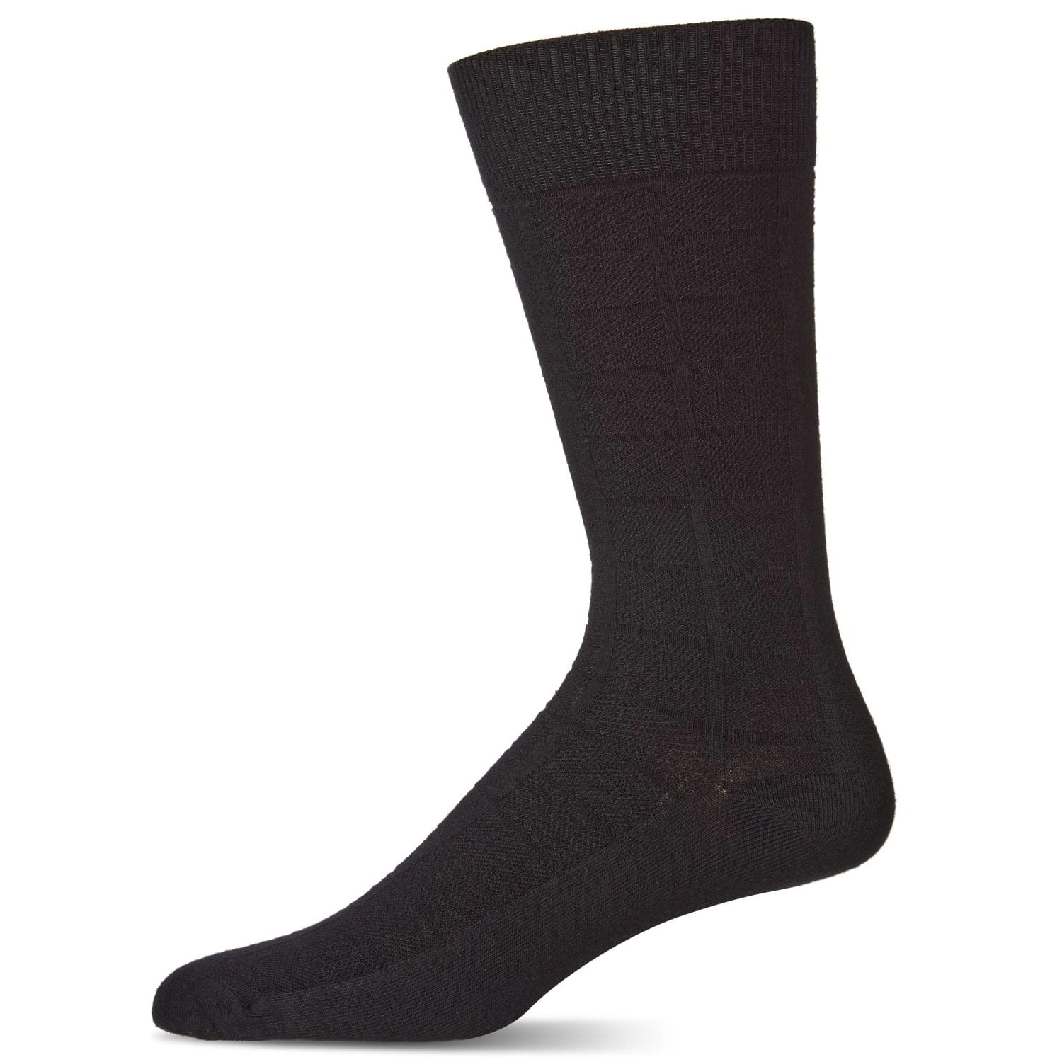 MeMoi Men's Bamboo Blend Solid Plaid Crew Socks