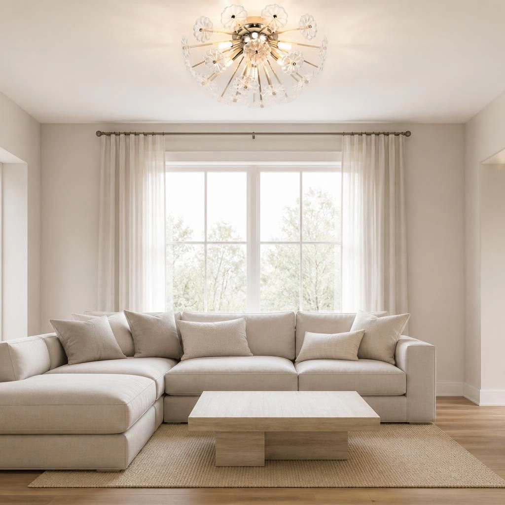 ELEMENT ACE Modern Flush Mount Crystal Ceiling Light