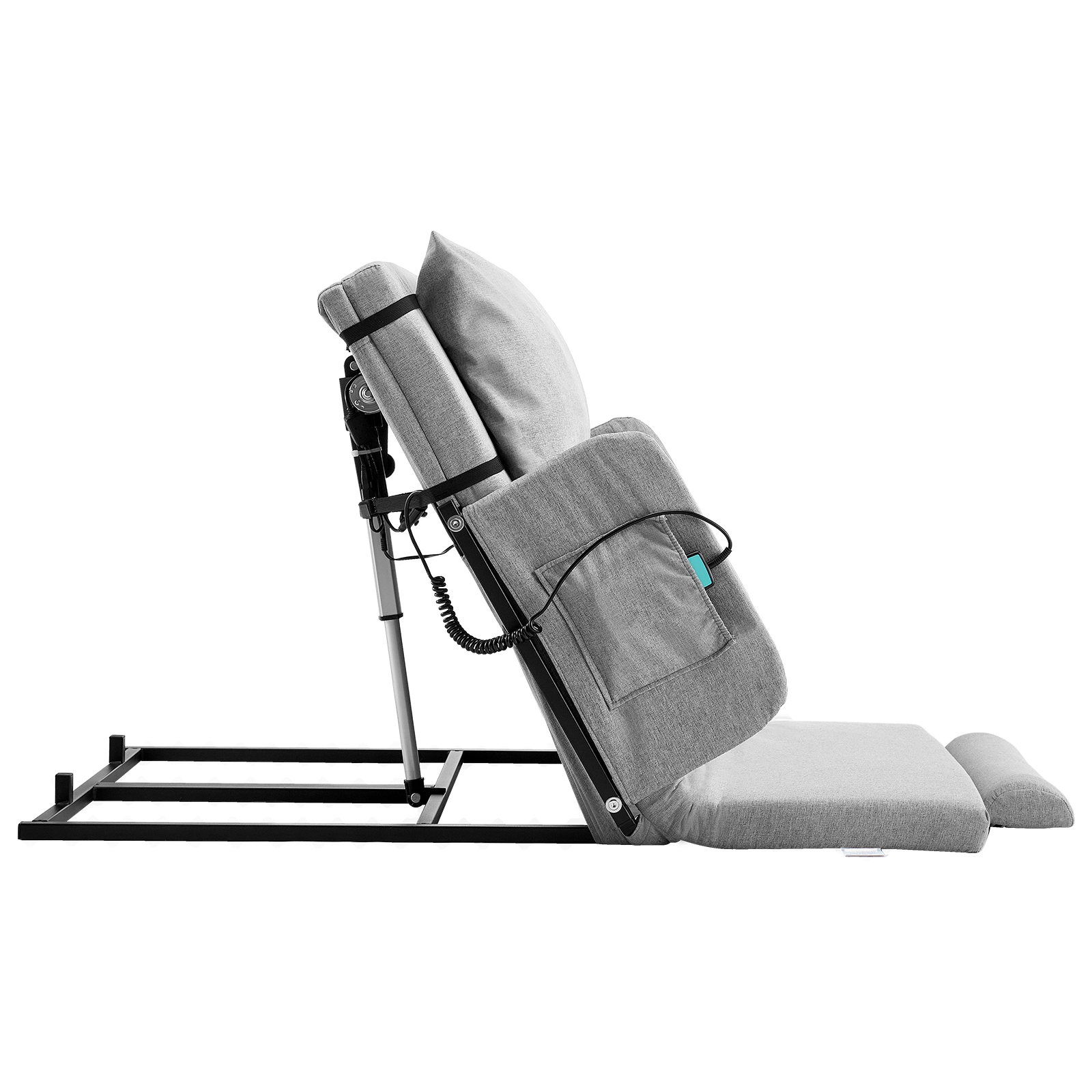HONGGE Electric Lifting Backrest for Bed, 300 lbs Capacity, 4-68° Adjustable Bed Backrest, with Guardrail