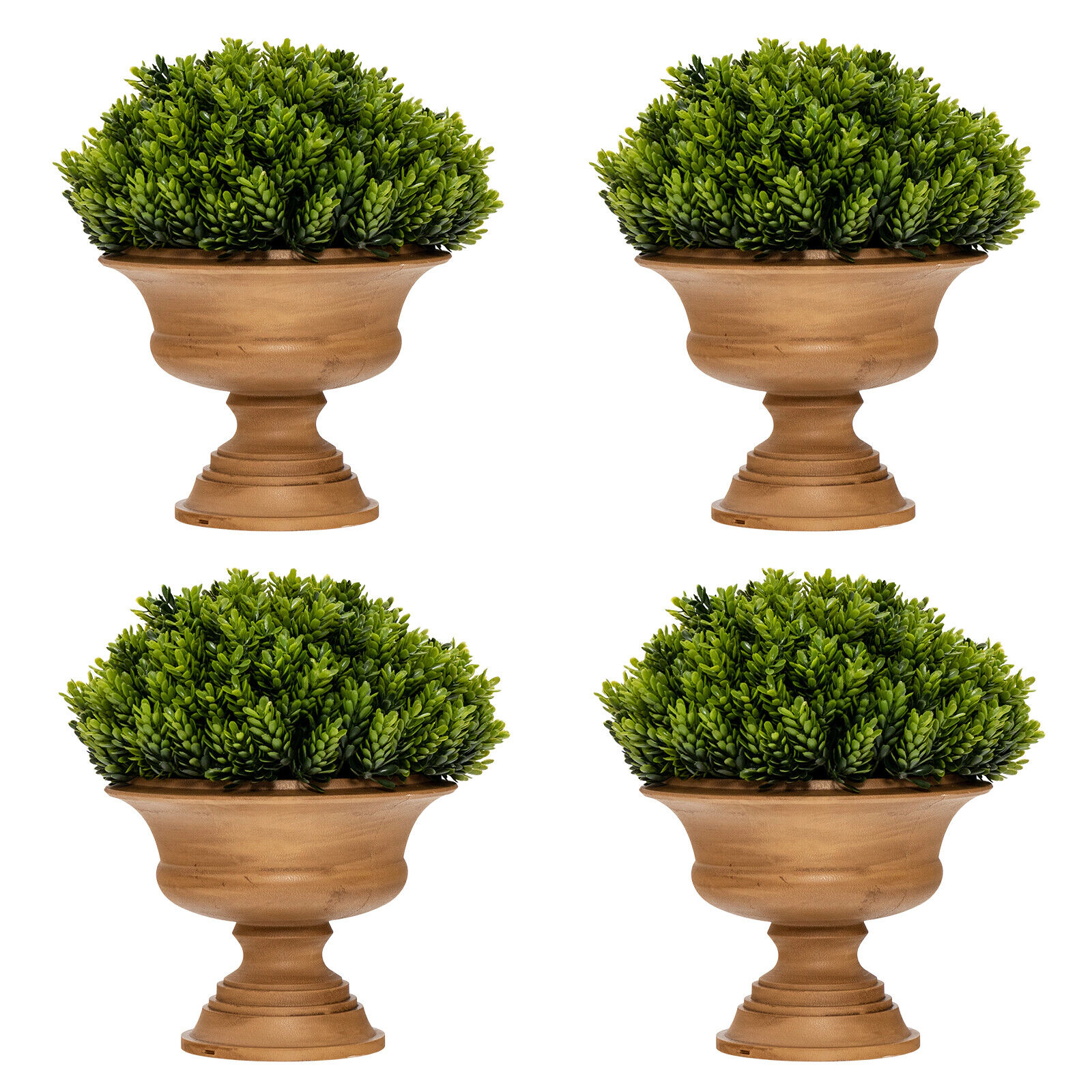 Slickblue Set of 4 Faux Green Potted Plants for Desk Home Offie Table Shelf Display