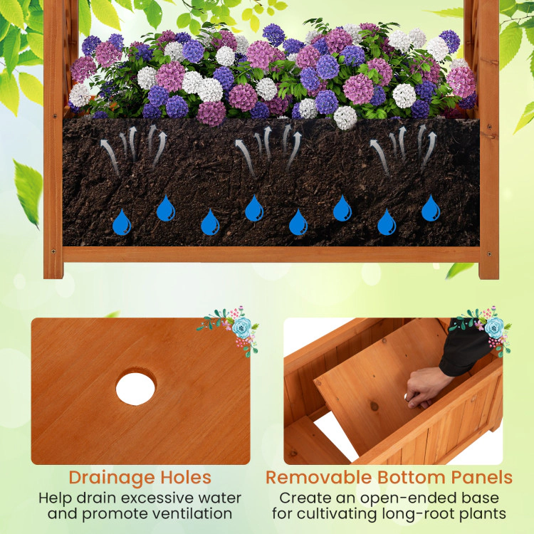 Hivvago Wooden Planter Box with Lattice Roof