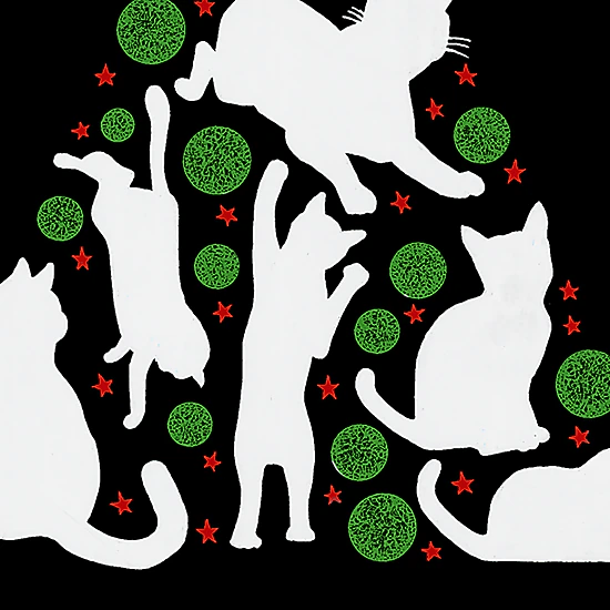 LA Pop Art Meowy Christmas Tree - Men's Word Art Crew Sweatshirt