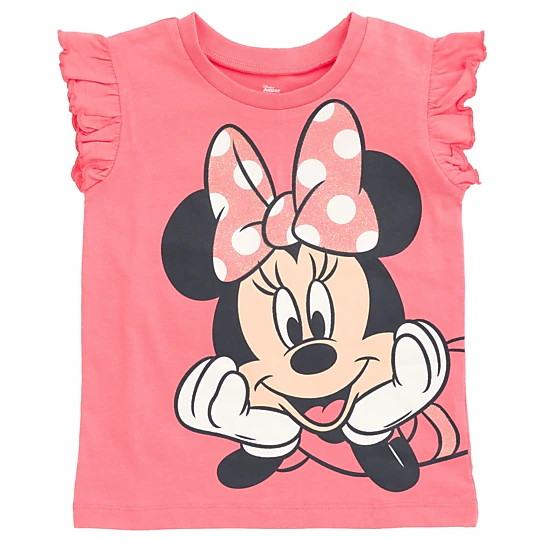 Disney Minnie Mouse Girls' Graphic T-Shirt and Chambray Shorts Set