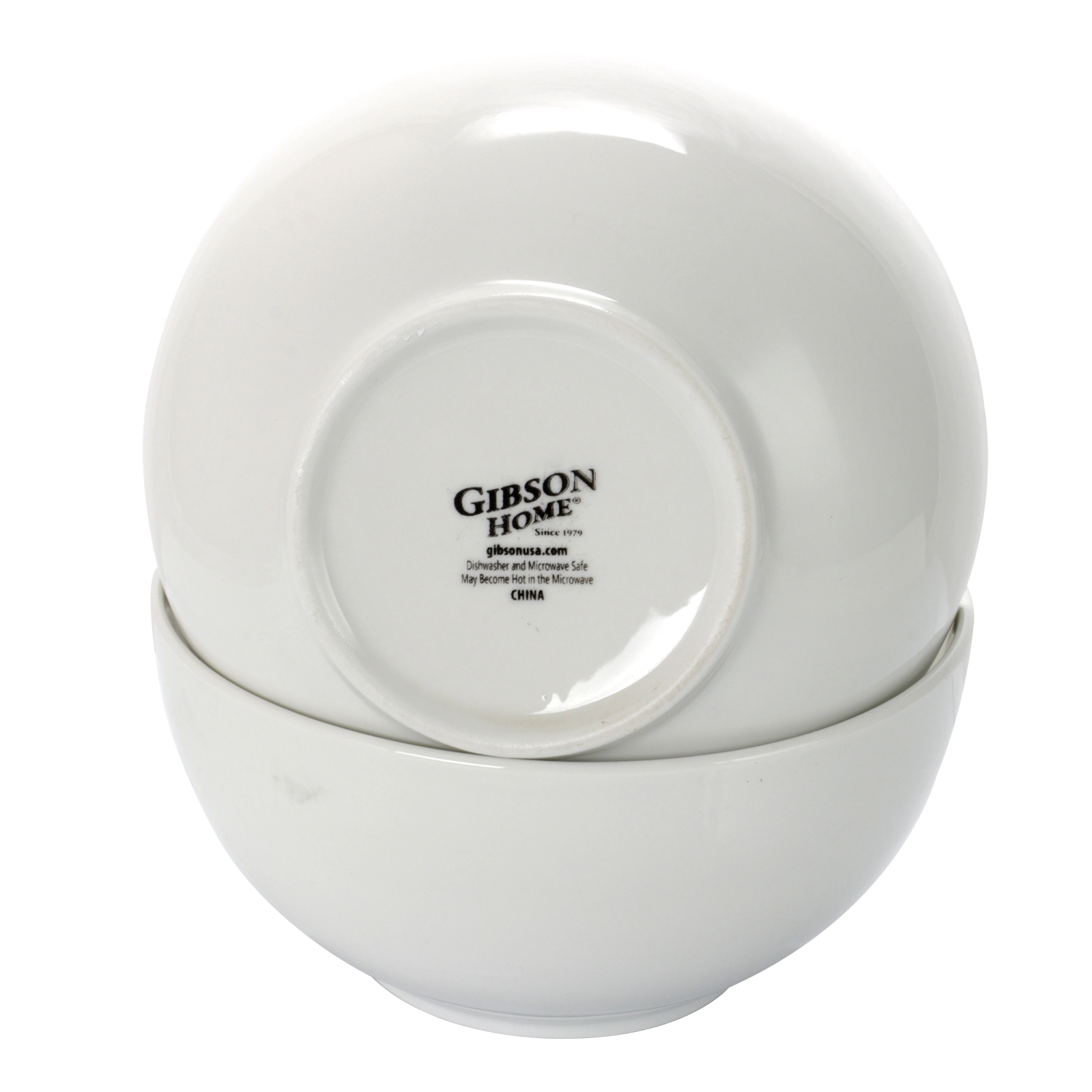 Gibson Home 2 Piece 7 Inch Ceramic All-Purpose Round Bowl Set in White