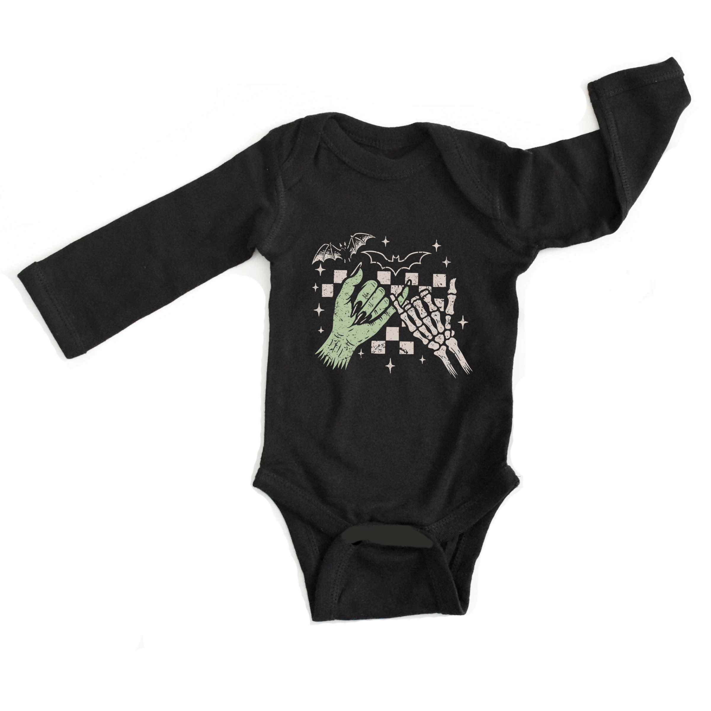 The Juniper Shop - Infant Long Sleeve Bodysuit Pinky Promise Skeleton