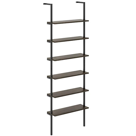 Hivvago 6-tier Ladder Shelf 72 Inches Industrial Wall Mounted Bookshelf