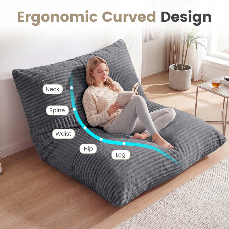 Hivvago 3-In-1 Large Bean Bag Chair With Comfy Corduroy Fabric