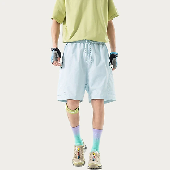 Anna-Kaci Men's Lightweight Athletic Shorts with Elastic Drawstring Waist Relaxed Fit Design and Side-Pocket Detail